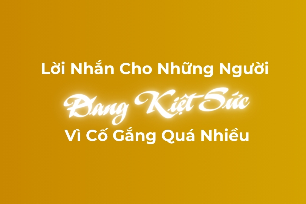 lời nhắn cho những người đang kiệt sức vì cố gắng quá nhiều
